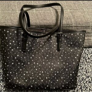 Michael Kors Jetset tote Black and Silver stars